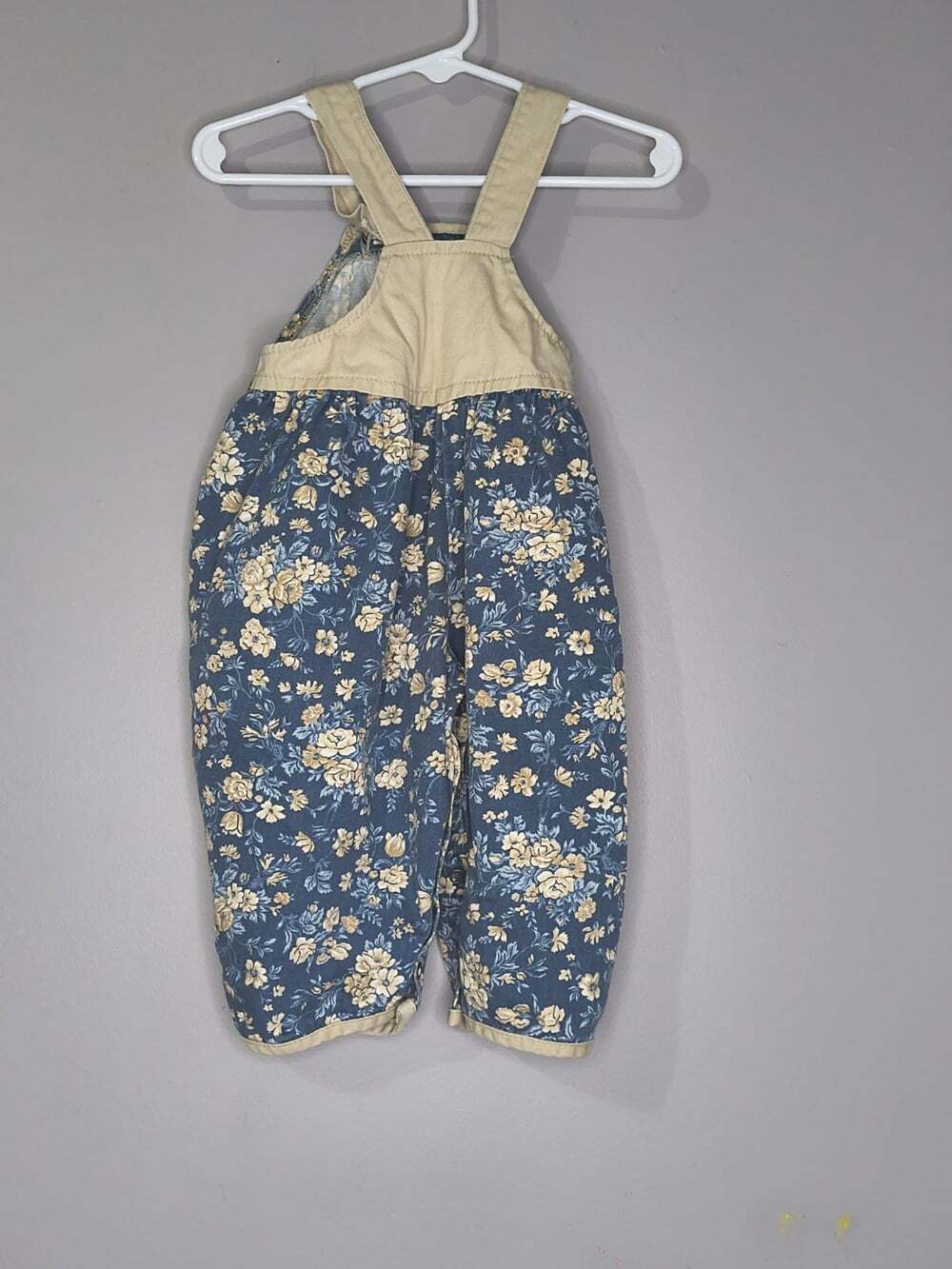 Vintage 90s Liberty All Over Blue Floral Print Baby Size 12 Months Overalls Rare - Picture 6 of 10